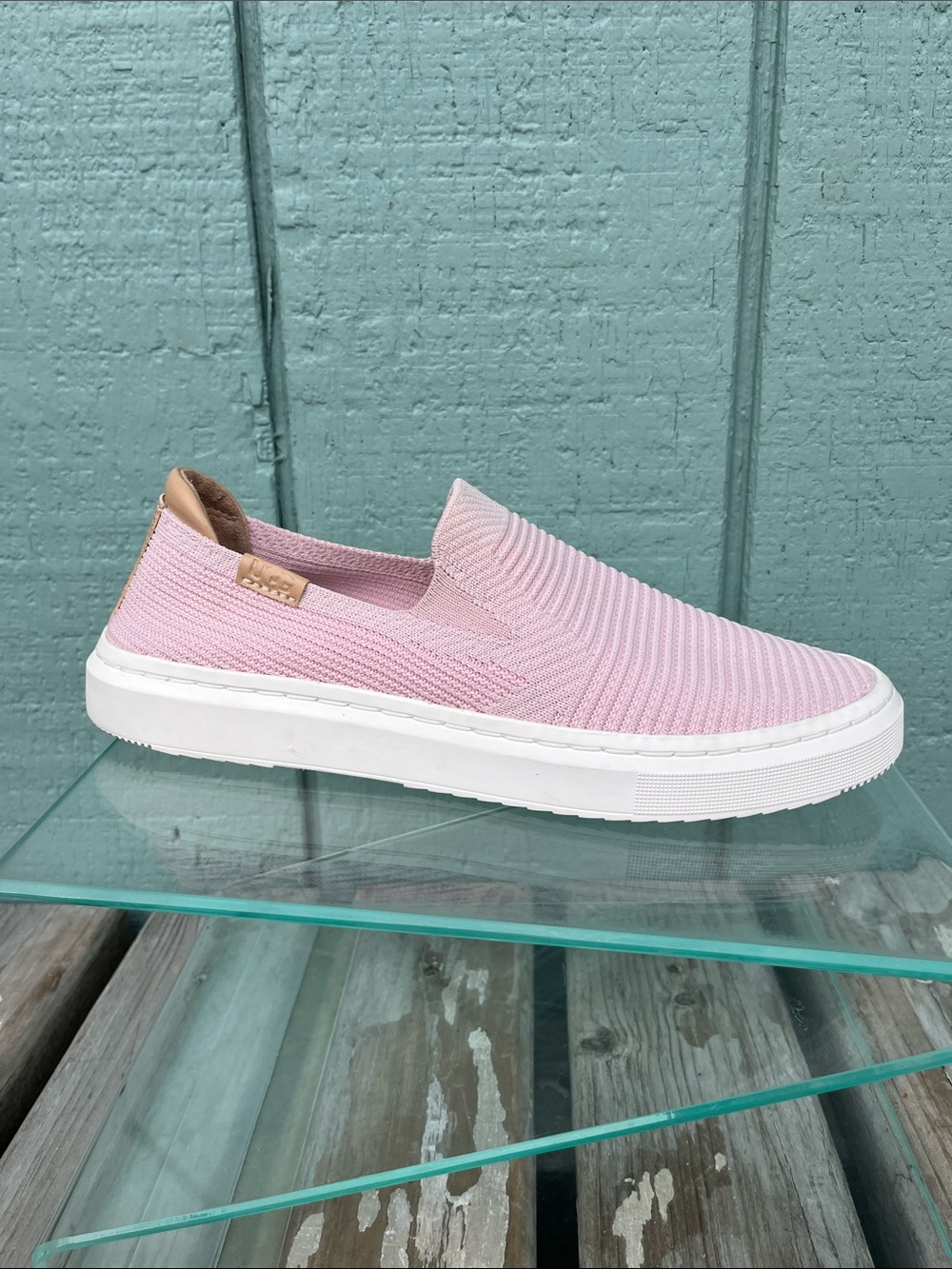UGG Pink Knit Slip-On Sneakers Alamedo